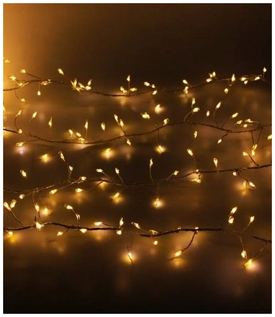 Светодиодная гирлянда штора 3x0.6м 200 LED USB теплый белый 8 режимов для декора интерьера Фейерверк SQ-26710 - изображение 9