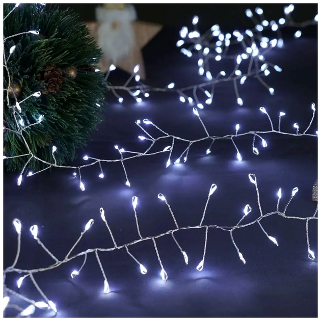 Гирлянда мишура 3м 150 LED от USB холодный белый для декора ёлки и помещений SQ-28805 - изображение 6