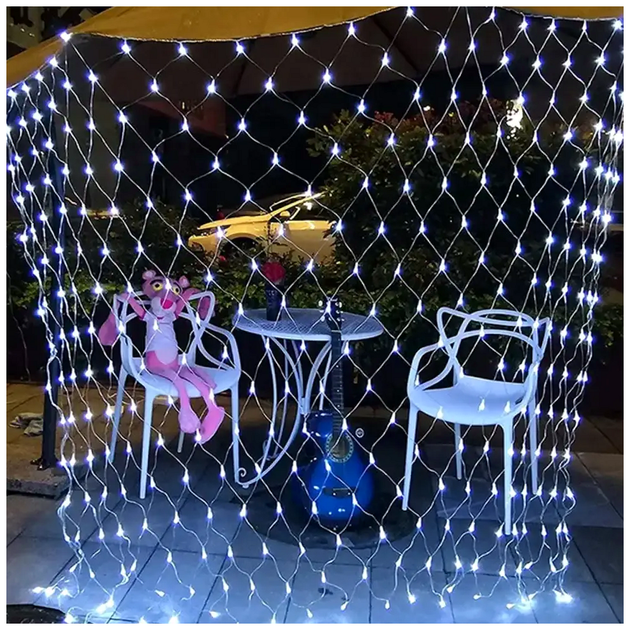 Гирлянда светодиодная сетка 2x1.5м 160LED 220V черный шнур 8 режимов освещения SQ-25540 - изображение 9