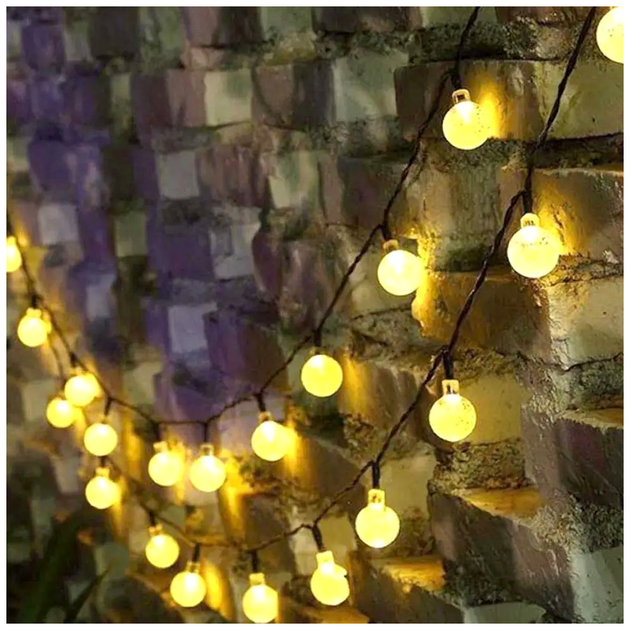 Уличная гирлянда светодиодная 8м 40 LED 220В IP44 статический режим прозрачные шарики SQ-27167 - изображение 8