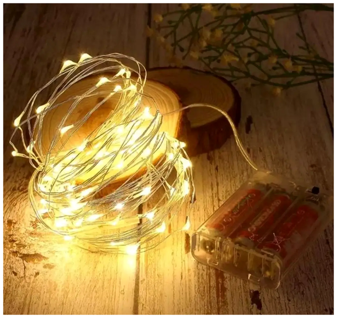 Светодиодная гирлянда 30 LED 3м на батарейках IP44 для внутреннего использования капли Роса SQ-26655 - изображение 2
