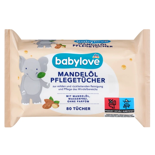 Детские влажные салфетки Babylove с миндальным маслом, 80 шт. - Фото 1 Детские влажные салфетки Babylove с миндальным маслом, 80 шт. - изображение 1