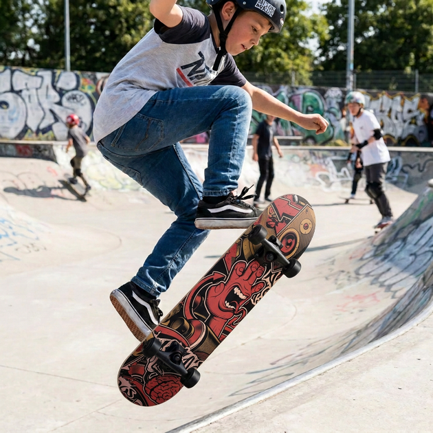 Скейтборд дерев'яний графіті BavarSport Skateboard Graffiti 4411-12 розмір 78х20см - зображення 10