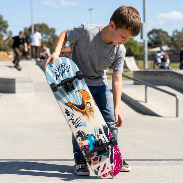 Скейтборд дерев'яний орел BavarSport Skateboard Eagle 4411-17 розмір 78х20см - зображення 5