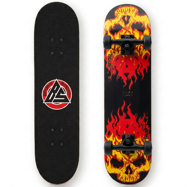 Скейтборд дерев'яний вогонь BavarSport Skateboard Fire 4411-11 розмір 78х20см - зображення 3