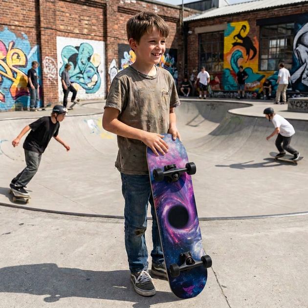 Скейтборд дерев'яний космос BavarSport Skateboard Space 4411-13 розмір 78х20см - зображення 8