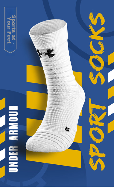 Носки Under Armour 22610208 мужские спортивные средней высоты влагоотводящие зимние, белые, 3 пары, размер 37-40 - Фото 2 Носки Under Armour 22610208 мужские спортивные средней высоты влагоотводящие зимние, белые, 3 пары, размер 37-40 - изображение 2