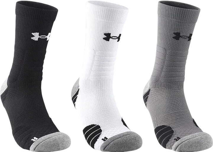 Шкарпетки Under Armour чоловічі баскетбольні з махровою підошвою середньої висоти, асорті, 3 пари, розмір 43-46 - Фото 1 Шкарпетки Under Armour чоловічі баскетбольні з махровою підошвою середньої висоти, асорті, 3 пари, розмір 43-46 - зображення 1