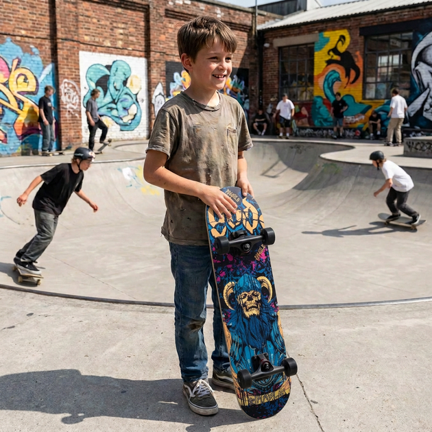 Скейтборд дерев'яний скелет BavarSport Skateboard Skeleton 4411-15 розмір 78х20 см - зображення 7