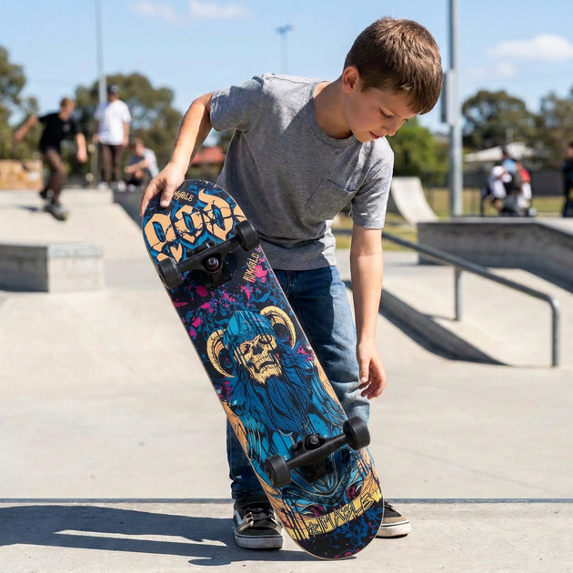 Скейтборд дерев'яний скелет BavarSport Skateboard Skeleton 4411-15 розмір 78х20 см - зображення 8