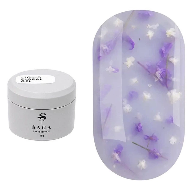 Жидкий гель SAGA Liquid Floral Gel №07 фиолетовые сухоцветы 15 мл - изображение 2