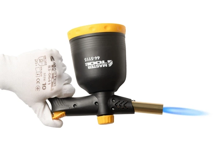Лампа газова паяльна MASTERTOOL п'єзопідпал/обертання 360° Ø 20.2 мм/1300°С 1.7 кВт 123 г/год 44-5115 - Фото 7 Лампа газова паяльна MASTERTOOL п'єзопідпал/обертання 360° Ø 20.2 мм/1300°С 1.7 кВт 123 г/год 44-5115 - зображення 7