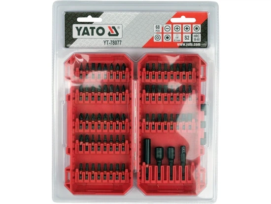Насадки викруткі ударні YATO PH, PZ, SQ, Torx, SL, HEX магніт тримачі з шпинделем 6-гран 1/4", 68 шт - зображення 6