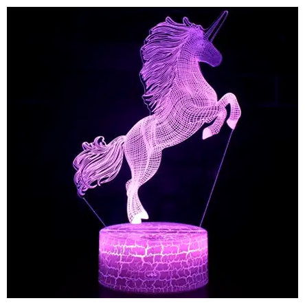 Светильник 3D сенсорный 10х12х20 см 11 режимов RGB на подставке акриловый для комнаты Единорог SQ-27372 - изображение 2