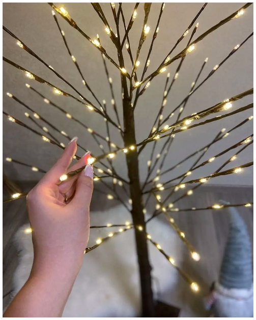 Светодиодное дерево гирлянда 225LED 150см коричневый ствол теплый белый для украшения помещений SQ-25534 - изображение 9