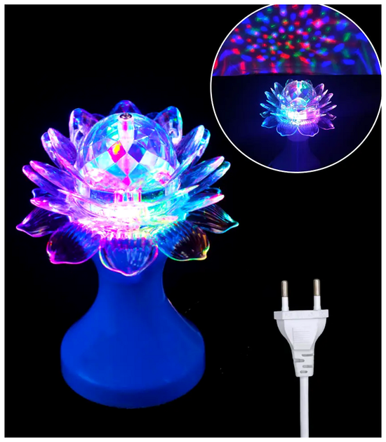 Светодиодный ночник проектор 220В 120мм RGB для внутреннего использования Кубок Лотос SQ-27281 - изображение 2