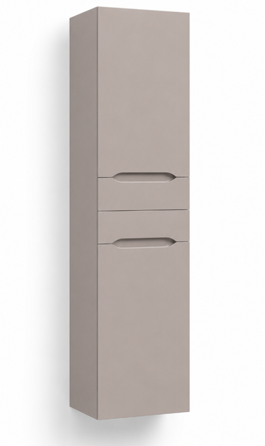 Пенал для ванної Venta 40 см кашемір, підвісний, 190×40×30 см, з доводчиками - Фото 2 Пенал для ванної Venta 40 см кашемір, підвісний, 190×40×30 см, з доводчиками - зображення 2