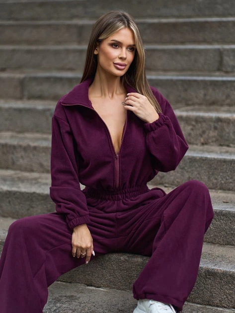 Жіночий комбінезон ISSA PLUS SA-676 L/XL темно-бордовий - Фото 4 Жіночий комбінезон ISSA PLUS SA-676 L/XL темно-бордовий - зображення 4
