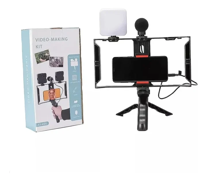 Комплект для влогінгу Digital Video Making Kit AY49X зі штативом, світлом і мікрофоном - Фото 2 Комплект для влогінгу Digital Video Making Kit AY49X зі штативом, світлом і мікрофоном - зображення 2