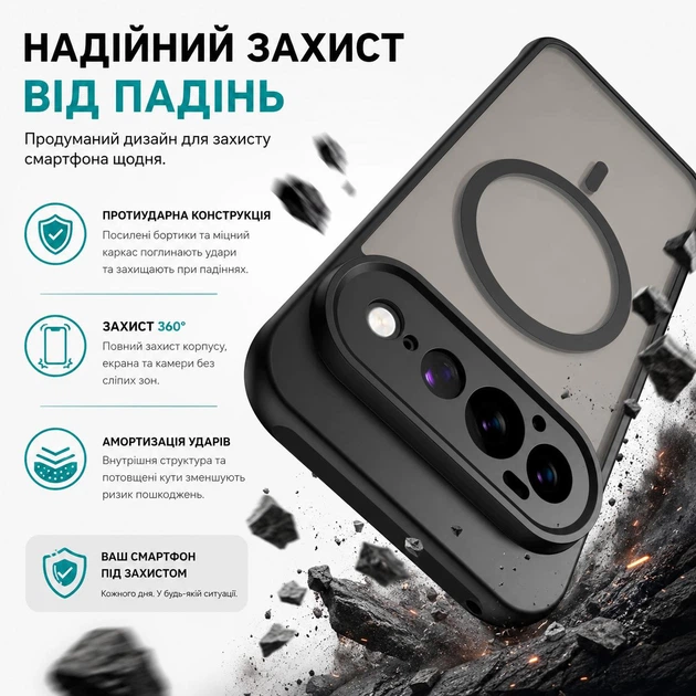 Тонований магнітний чохол AeronGuard з MagSafe для Pixel 11 Pro XL | Тонкий, ударостійкий, підтримка бездротової зарядки ( Зелений ) - Фото 5 Тонований магнітний чохол AeronGuard з MagSafe для Pixel 11 Pro XL | Тонкий, ударостійкий, підтримка бездротової зарядки ( Зелений ) - изображение 5