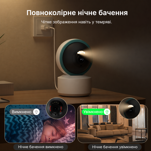 Розумна Wi-Fi камера спостереження 1DAL | Поворотна PTZ (WS-Q5C) APP "Tuya" - Фото 4 Розумна Wi-Fi камера спостереження 1DAL | Поворотна PTZ (WS-Q5C) APP "Tuya" - зображення 4