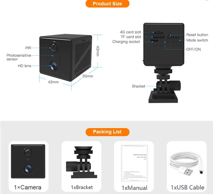 Міні Wi-Fi камера CUGUU 5MP з нічним баченням і датчиком руху - зображення 6