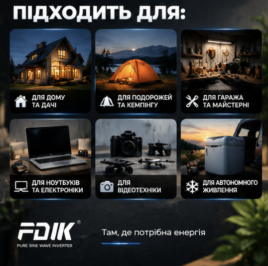 Інвертор напруги FDIC 4000w Перетворювач напруги для техніки - Фото 2 Інвертор напруги FDIC 4000w Перетворювач напруги для техніки - зображення 2