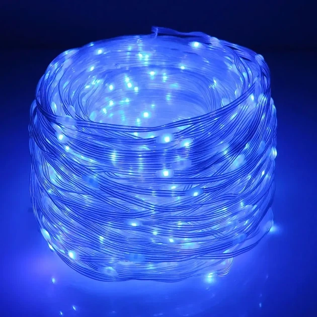Гирлянда LED 500 ламп Digital на прозрачном проводе, синий свет - Фото 3 Гирлянда LED 500 ламп Digital на прозрачном проводе, синий свет - изображение 3