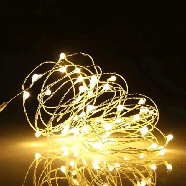 Гирлянда Grandio 5 м на 300 LED, батарейки + USB, теплый свет - изображение 4