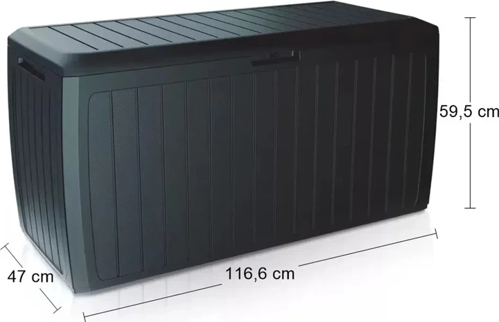 Сундук садовый Prosperplast Boxe Board для хранения на 290 л, темно-серый - Фото 2 Сундук садовый Prosperplast Boxe Board для хранения на 290 л, темно-серый - изображение 2