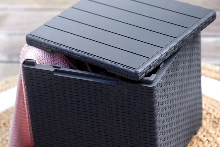 Садовый ящик-столик Keter Vigo Storage Box 37х37х37 см под ротанг, графитовый - Фото 15 Садовый ящик-столик Keter Vigo Storage Box 37х37х37 см под ротанг, графитовый - изображение 15