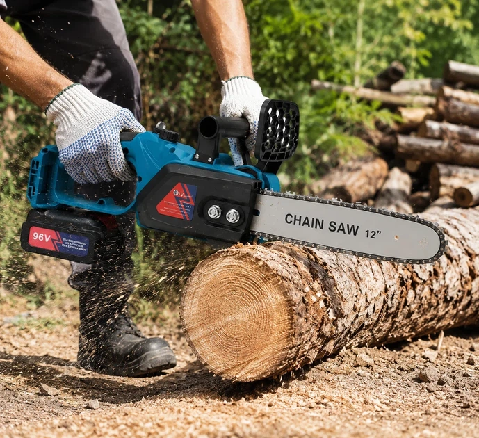 Акумуляторна пилка Domotec Chain Saw 12″/16″ 96V з двома змінними шинами - Фото 6 Акумуляторна пилка Domotec Chain Saw 12″/16″ 96V з двома змінними шинами - зображення 6