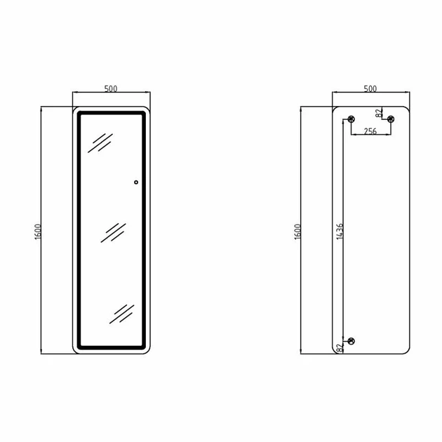 Дзеркало Qtap Gemini 500х1600 мм з LED-підсвічуванням Inside і димером - зображення 2