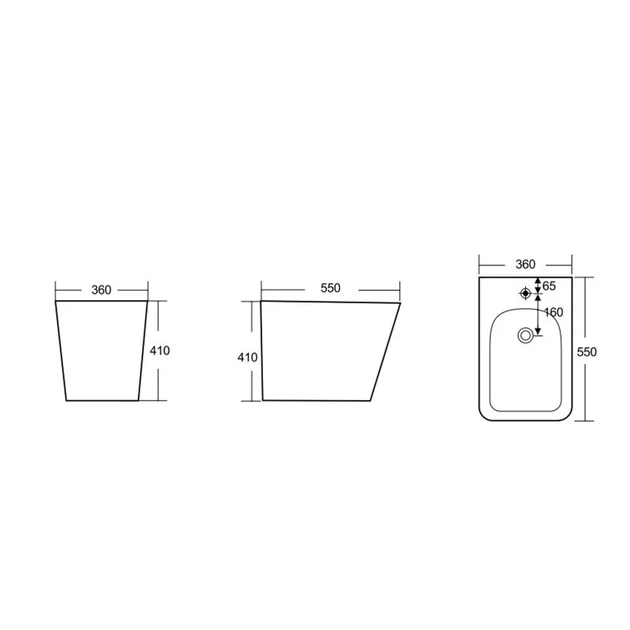 Биде напольное Qtap Tern QT1744003CW, керамика, белое глянцевое, 550x360x410 - Фото 2 Биде напольное Qtap Tern QT1744003CW, керамика, белое глянцевое, 550x360x410 - изображение 2