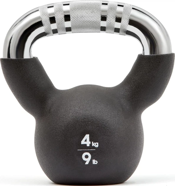 Гиря Adidas Kettlebell 4 кг чугун черная неопреновая с накаткой для лучшего захвата - Фото 2 Гиря Adidas Kettlebell 4 кг чугун черная неопреновая с накаткой для лучшего захвата - изображение 2