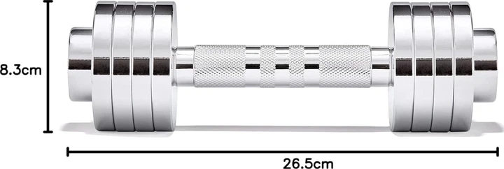 Гантель регульована Adidas Adjustable Chrome Dumbbell 1-5 кг сталь хромована сріблястий - зображення 5