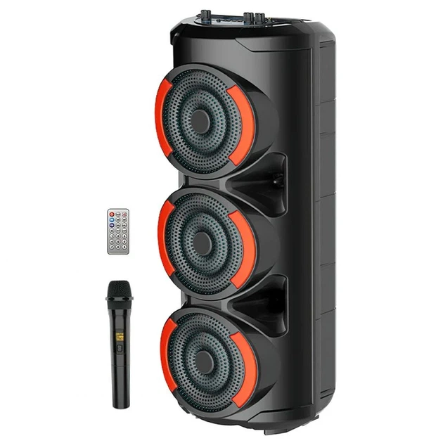 Портативная колонка ZQS3601 20W TWS с караоке, микрофоном и пультом, черная - Фото 3 Портативная колонка ZQS3601 20W TWS с караоке, микрофоном и пультом, черная - изображение 3