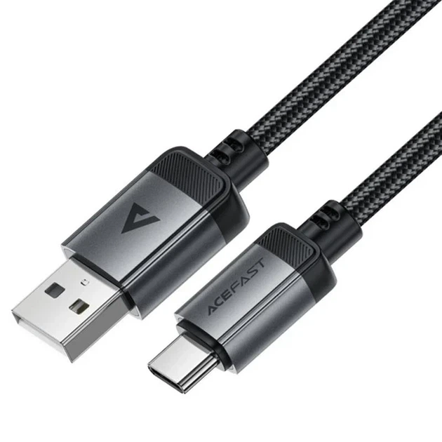 Кабель Acefast C20-04 USB - Type-C 3А 1.2 м у плетеній оплітці чорний - зображення 3