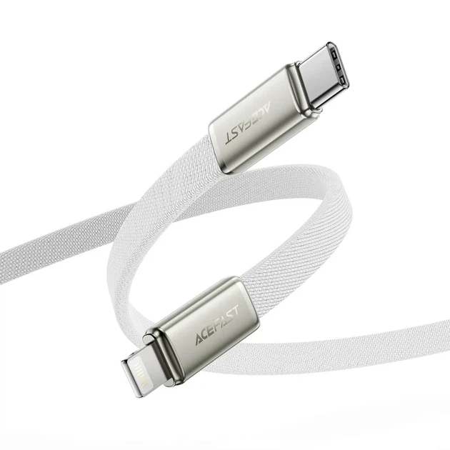 Кабель Acefast C24-01 Type-C — Lightning 30W плетений білий - зображення 3
