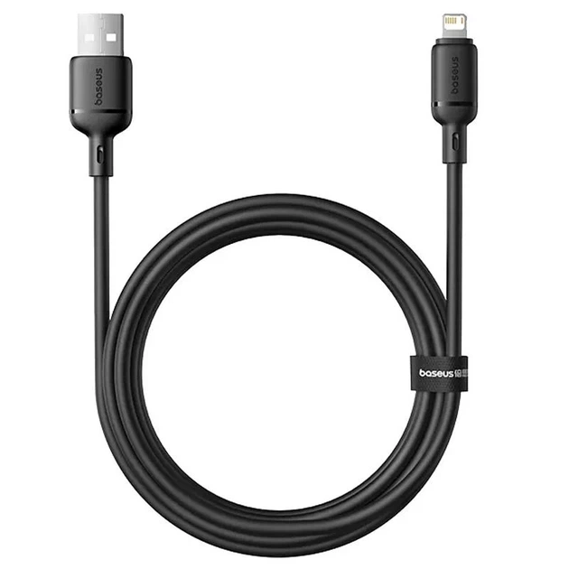 Кабель Baseus Silky Series USB — Lightning 2.4A 2 м для заряджання й передачі даних чорний - зображення 3