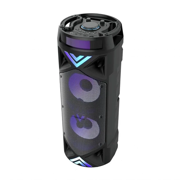 Портативна колонка ZQS6201 25W з караоке, мікрофоном і пультом, чорна - Фото 3 Портативна колонка ZQS6201 25W з караоке, мікрофоном і пультом, чорна - зображення 3