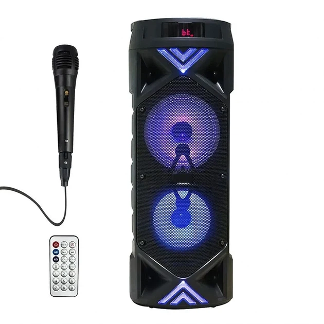 Портативна колонка ZQS6201 25W з караоке, мікрофоном і пультом, чорна - Фото 4 Портативна колонка ZQS6201 25W з караоке, мікрофоном і пультом, чорна - зображення 4