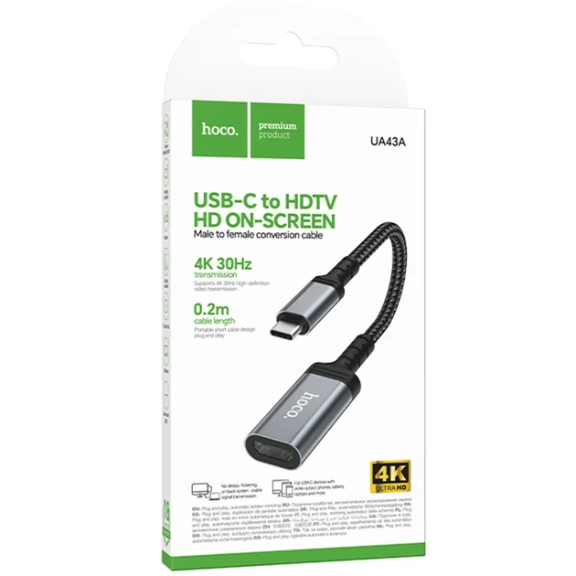 Перехідник Hoco UA43A Type-C на HDMI для смартфона й ноутбука - зображення 2
