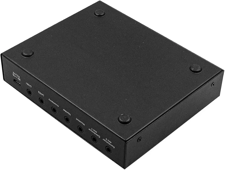Портативная звуковая карта V8S Plug and Play на 2 микрофона с эффектами смены голоса для эфиров, подкастов и стриминга - изображение 6