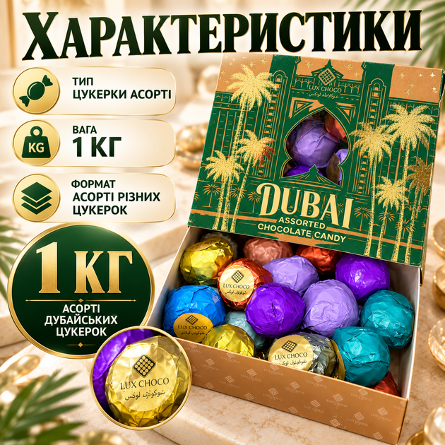 Цукерки асорті 1 кг солодощі набір східних ласощів у подарунковій упаковці для святкового столу подарунка близьким друзям колегам - зображення 4
