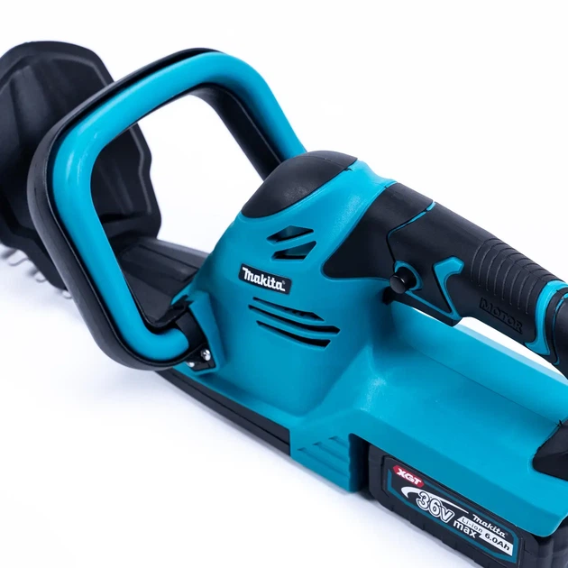 Садовый кусторез Makita DUH523Z аккумуляторный 36 В 5 А·ч ножницы для кустов живой изгороди лезвие 52 см толщина реза 20 мм 2100 об мин триммер для живой ограды с двумя батареями зарядкой защитным щитком кожухом для декоративной стрижки сада - изображение 7
