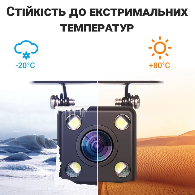 Камера заднего вида Podofo R0003A2P с LED-подсветкой для авто, IP66, 170 градусов - Фото 8 Камера заднего вида Podofo R0003A2P с LED-подсветкой для авто, IP66, 170 градусов - изображение 8