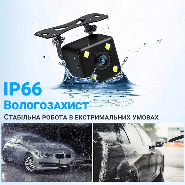 Камера заднего вида Podofo R0003A2P с LED-подсветкой для авто, IP66, 170 градусов - Фото 9 Камера заднего вида Podofo R0003A2P с LED-подсветкой для авто, IP66, 170 градусов - изображение 9