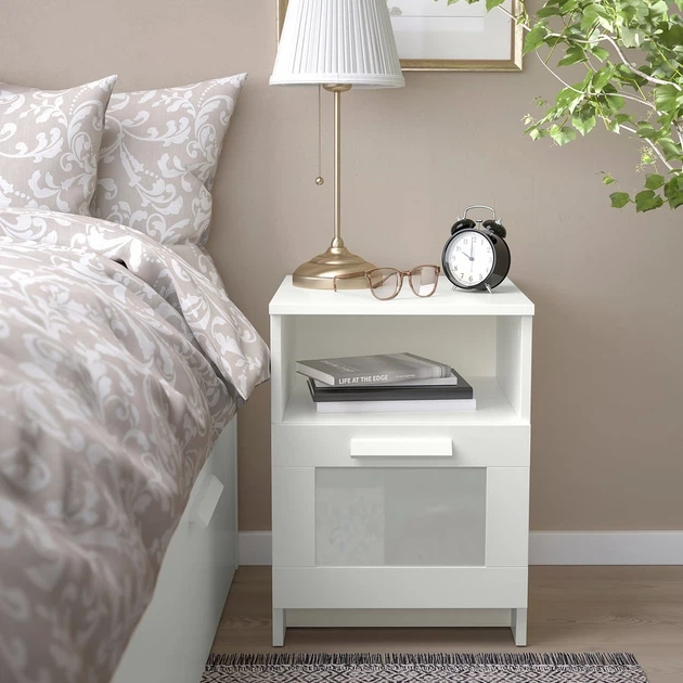 Тумбочка біля ліжка, біла, 39x41x53 см IKEA BRIMNES 102.349.42 - Фото 2 Тумбочка біля ліжка, біла, 39x41x53 см IKEA BRIMNES 102.349.42 - зображення 2