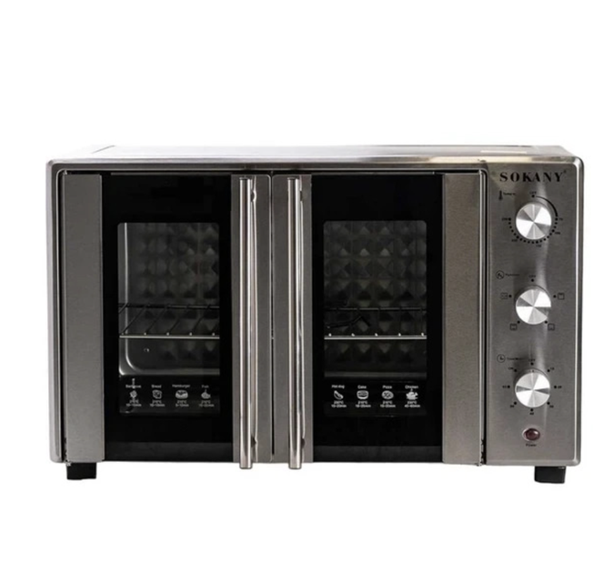 Настольная электродуховка SOKANY SK-10027 50 л 1700 Вт с конвекцией грилем вертелом Мини-печь 100–250°C Духовой шкаф для выпечки пиццы мяса - изображение 9